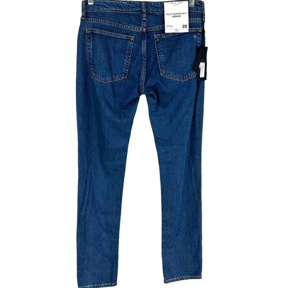 Rag & Bone NWT Blue Featherweight Dre Low Rise Slim Boyfriend Jeans Size 25 - Picture 2 of 9